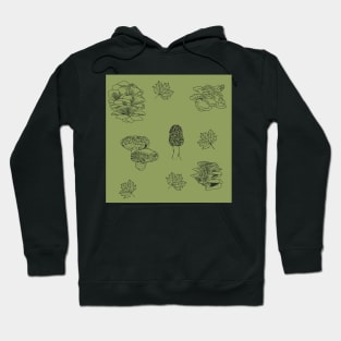 Woodland Mushrooms Sage 2 Hoodie